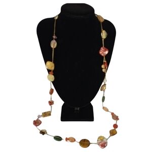 Lia Sophia Necklace, Abalone Shell Tigers Eye Glass Boho Women's Jewelry